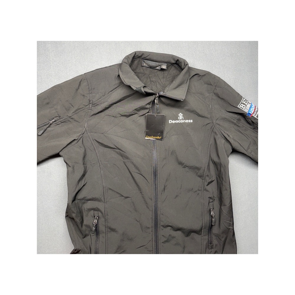 Dunbrooke Jacket Mens XL Black Deaconess Hospital Soft Shell Fleece Lined Zip Up